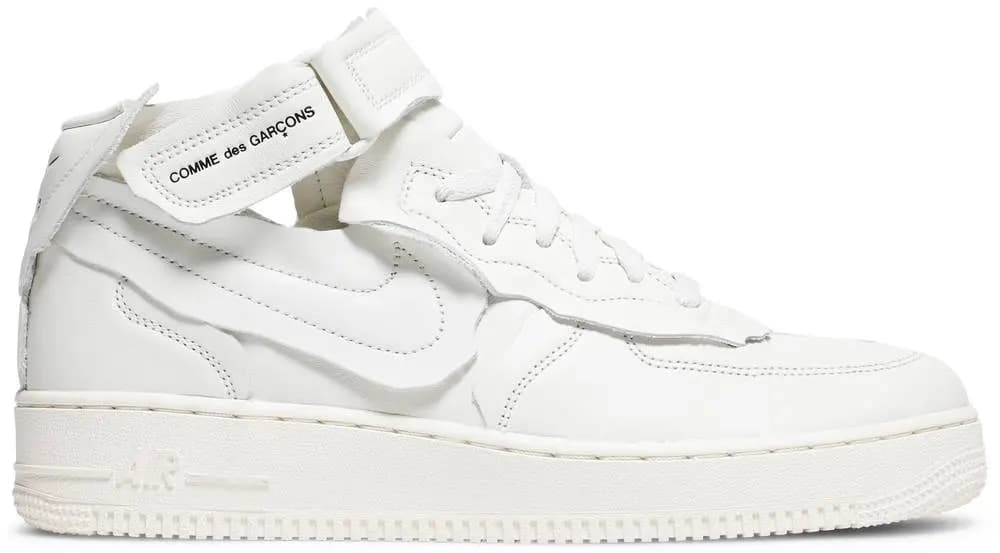 Giày Nike Comme des Garçons x Air Force 1 Mid 'Triple White' DC3601-100