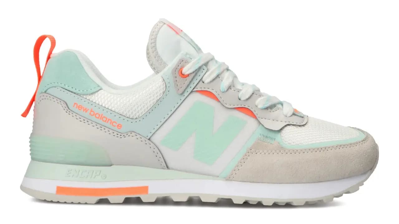 Giày New Balance Wmns 574 'White Teal Orange' WL574ISC