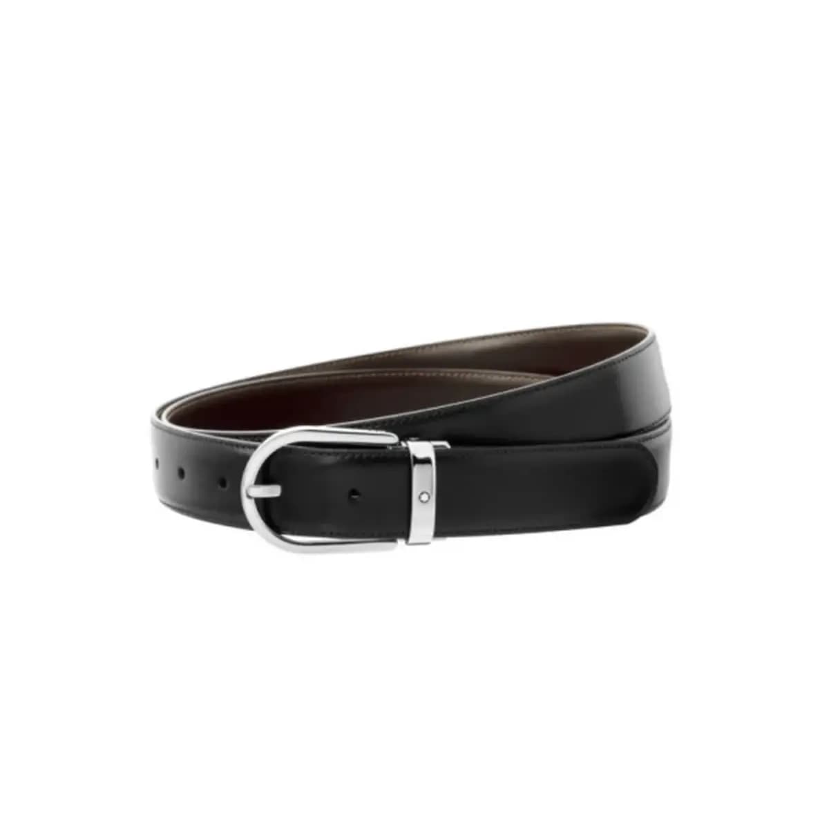 Thắt lưng Montblanc Cintura Reversibile Regolabile Nera Marrone 128135