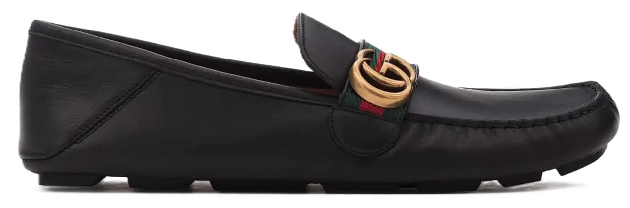 Giày Gucci Leather Driver With Web 'Black' 450891-DTM10-1060