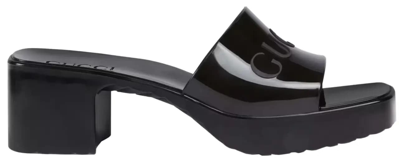 Dép Gucci Womens Rubber Slide Sandal 'Black Rubber' 624730-J8700-1000