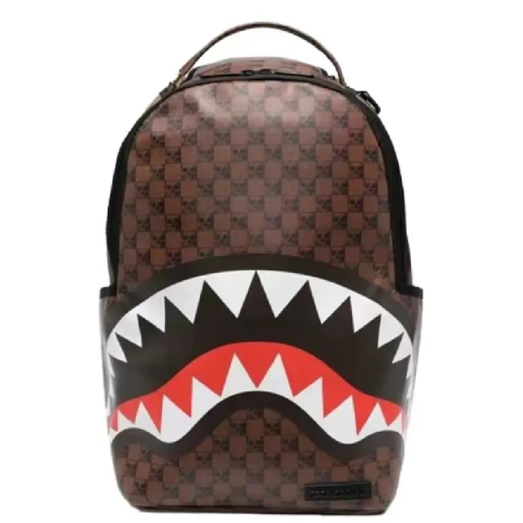 Balo Sprayground Skull Check In Paris Brown 910B3554NSZ Balo Sprayground Skull Check In Paris Brown 910B3554NSZ
