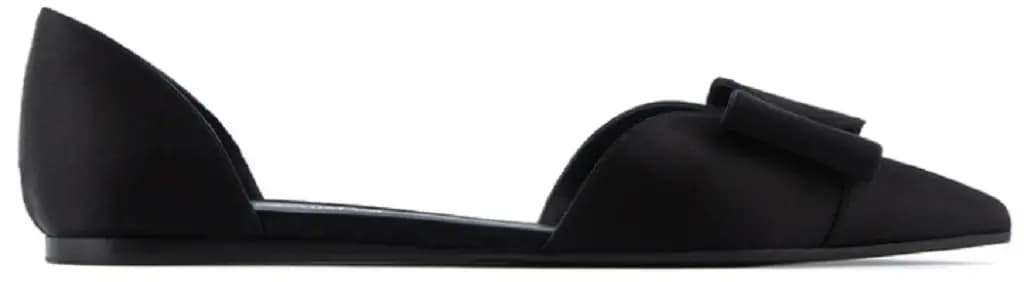 Giày Armani Satin Ballerinas With Bow 'Black' X3D271XD064100002