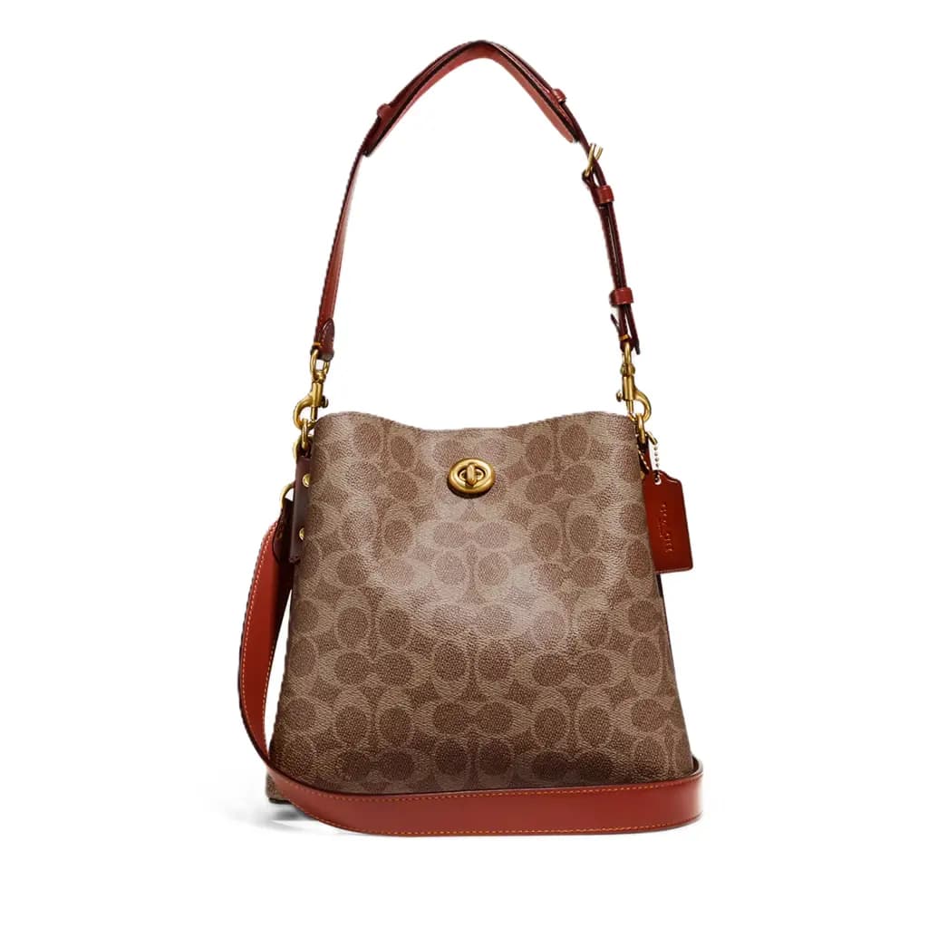 Túi Coach Willow 21 Bucket Bag Canvas Beige Brown C3890 B4NQ4