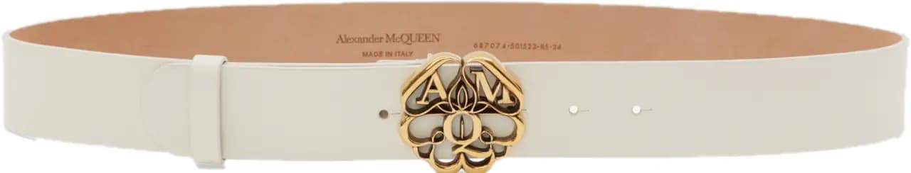 Thắt Lưng Alexander McQUEEN Seal Logo 'Ivory' 6870741BRCF9210