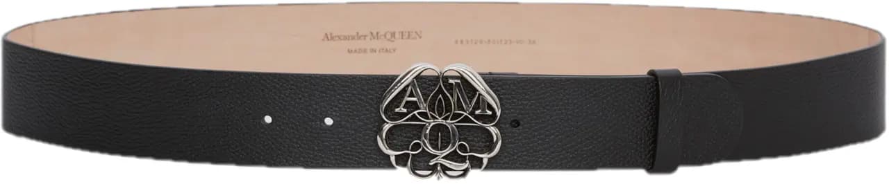 Thắt Lưng Alexander McQUEEN Seal Logo 'Black' 6831291AAF41000