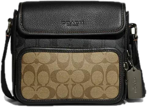 Túi Coach Sullivan Flap Blocked Canvas 'Charcoal' CC032-QBTUP