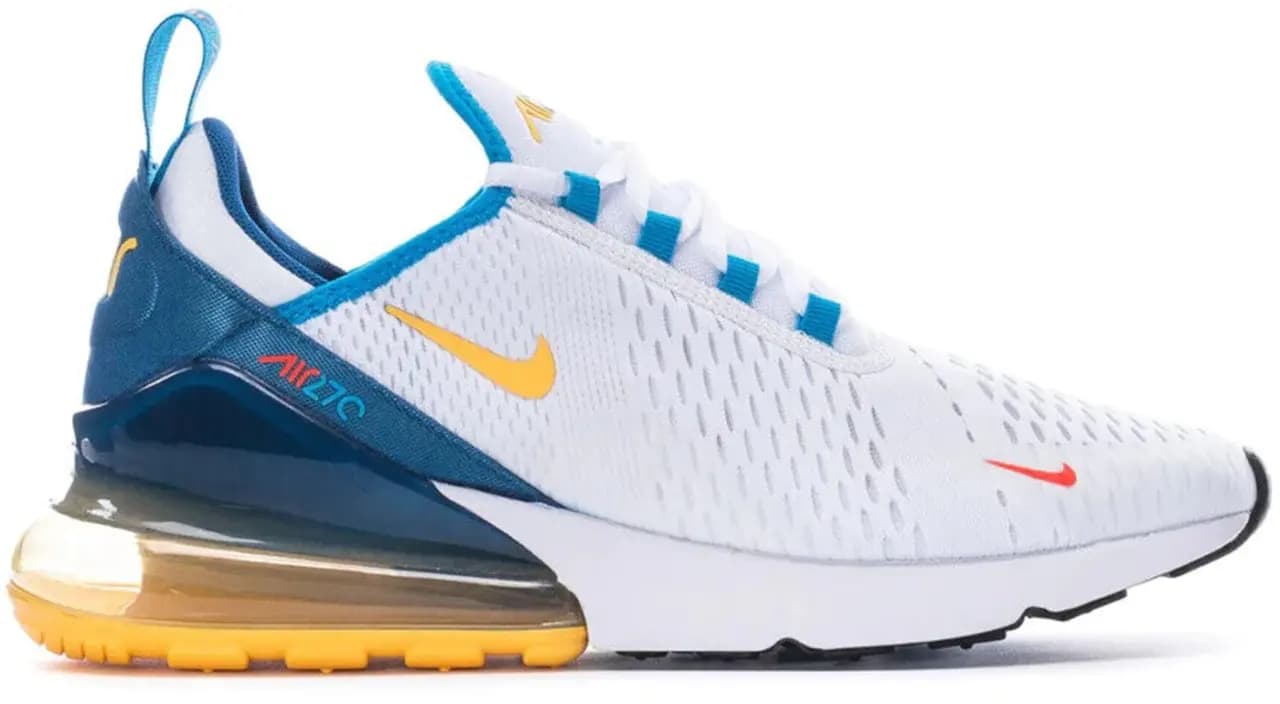 Giày Nike Air Max 270 'White Industrial Blue Citron Pulse' FJ4000-100