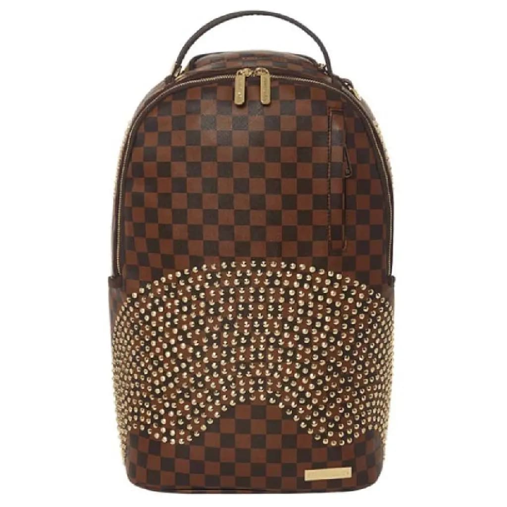 Balo Sprayground Golden Beads Shark Mouth 'Brown' W0815711 Balo Sprayground Golden Beads Shark Mouth 'Brown' W0815711