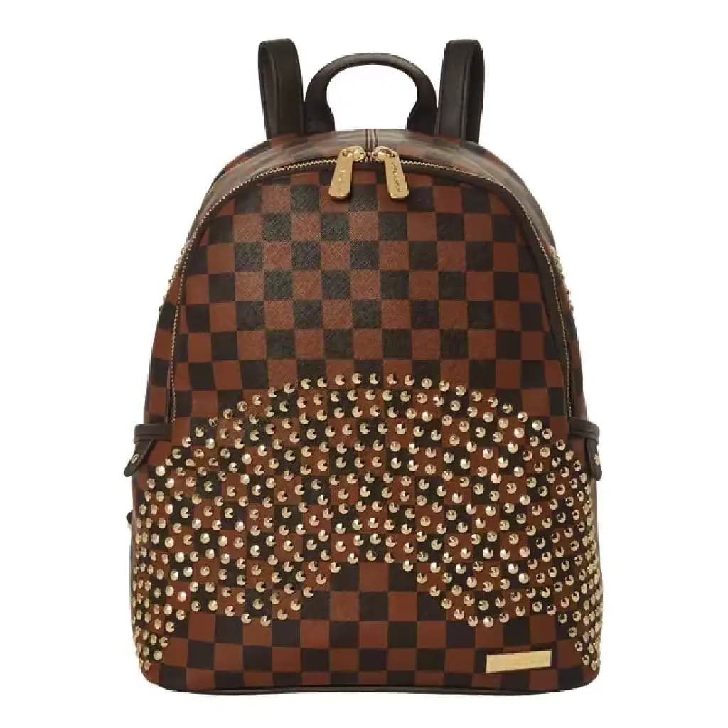 Balo Sprayground Golden Beaded Shark Mouth 'Brown' W0815712 Balo Sprayground Golden Beaded Shark Mouth 'Brown' W0815712