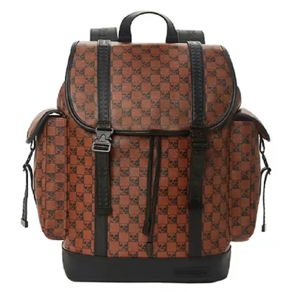 Balo Sprayground Checkerboard Skull Pattern 'Brown' W0815714