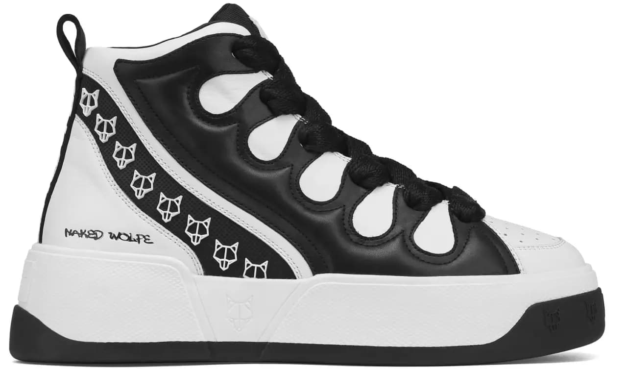 Giày Naked Wolfe King 'Black White Leather'