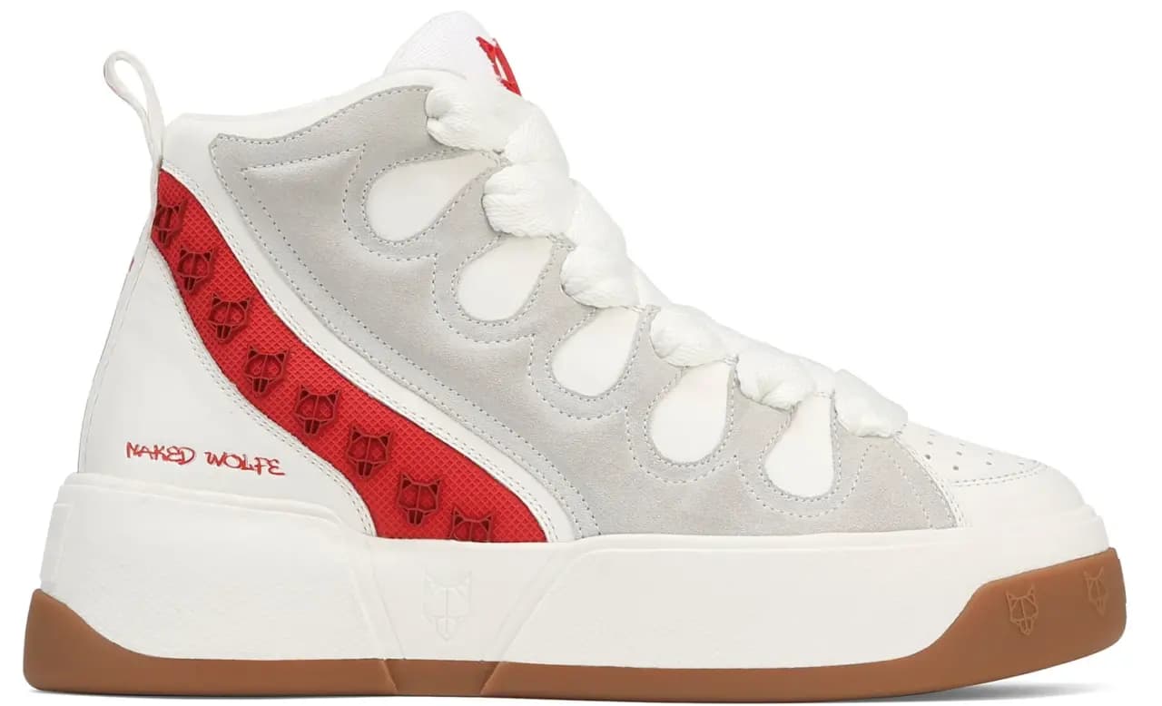 Giày Naked Wolfe King 'White Red Leather'