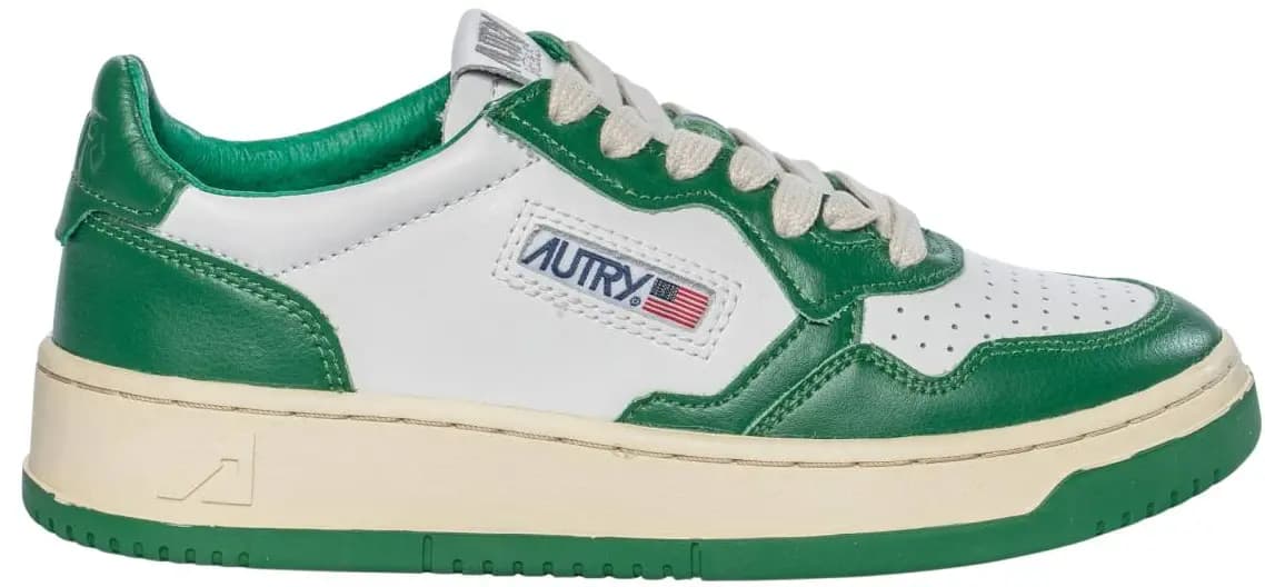 Giày Autry Medalist Low Leather 'Green White' AULW-WB03