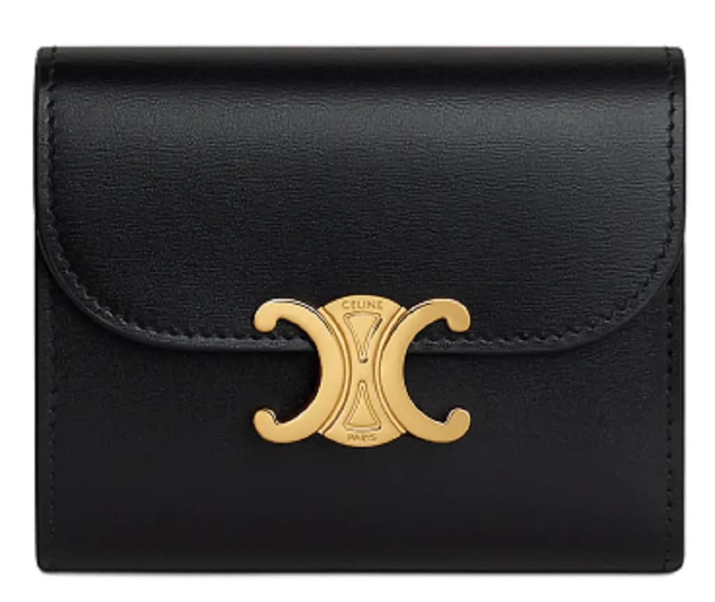 Ví Celine Triomphe In Shiny Calfskin 'Black' 10D783DPV-38NO