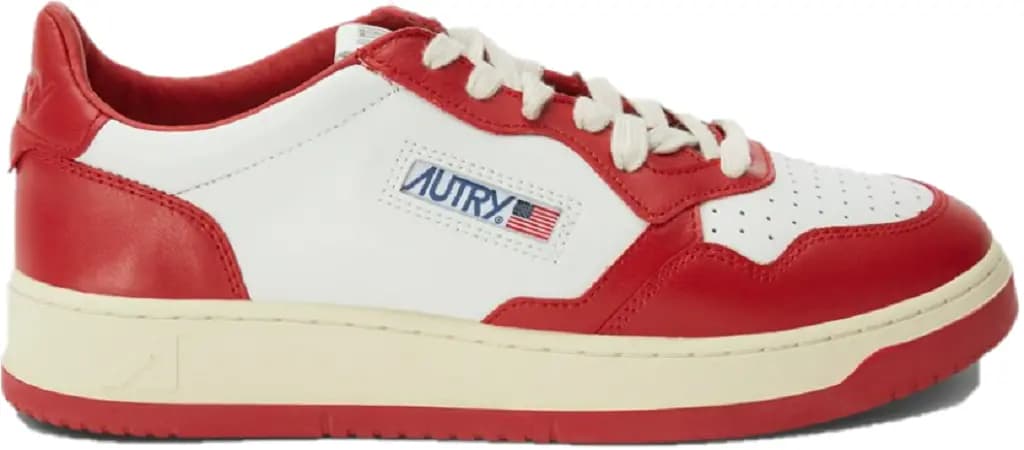 Giày Autry Medalist Low Leather 'Red White' AULM-WB02