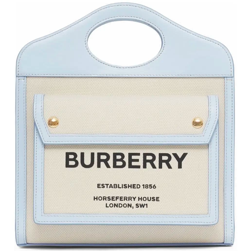 Túi Burberry Mini Canvas Leather Pocket 'Pale Blue' 80324061