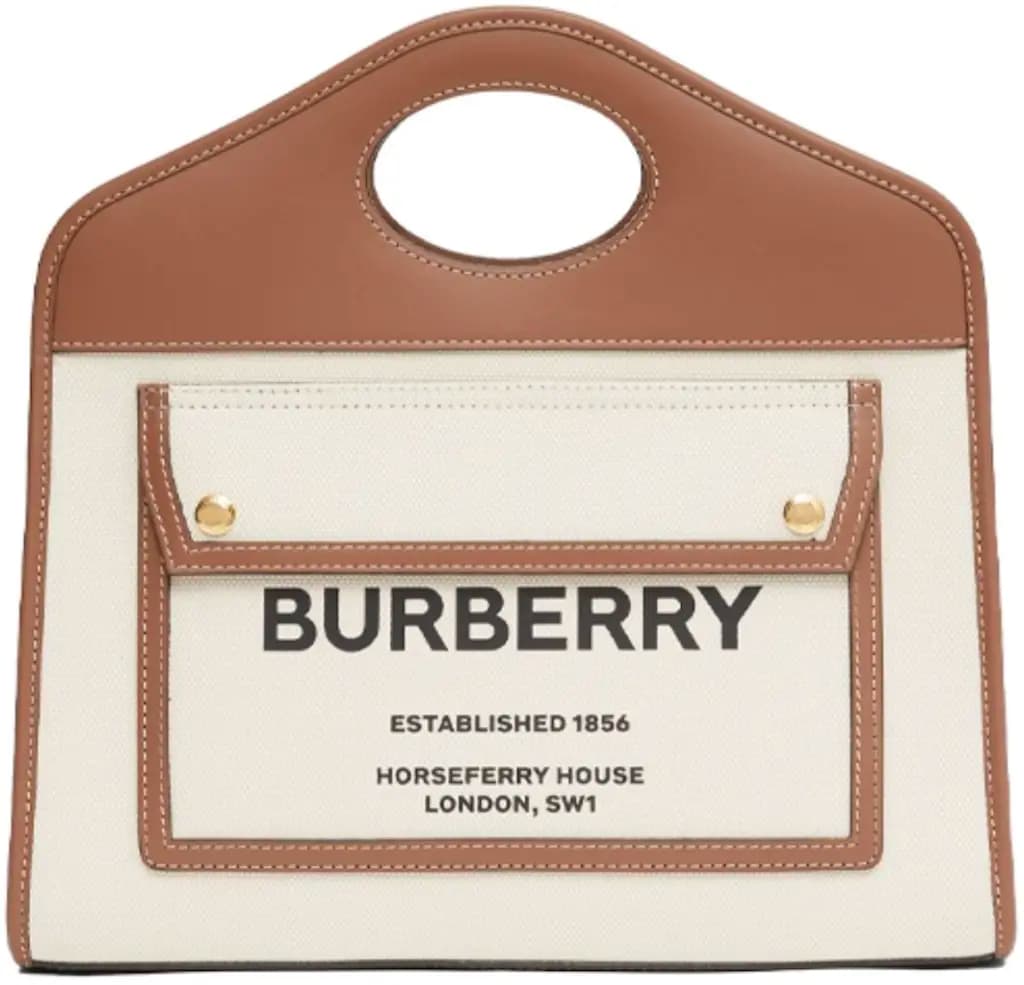Túi Burberry Canvas Leather Small Pocket Tote 'Beige' 80367841