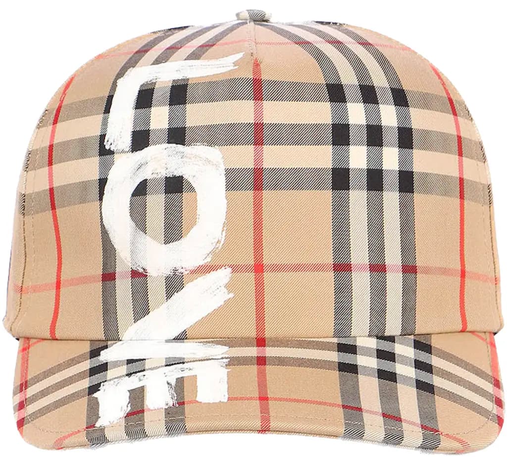 Mũ Burberry Checked Baseball 'Beige' 8037789