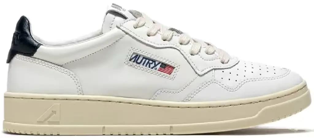 Giày Autry Medalist Low Leather 'White Blue' AULM-LL12