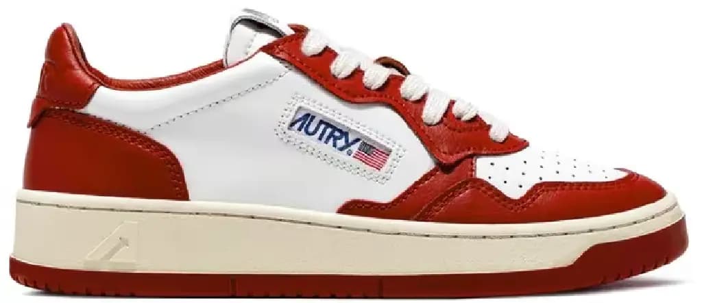 Giày Autry Medalist Low Leather 'Red White' AULM-WB02