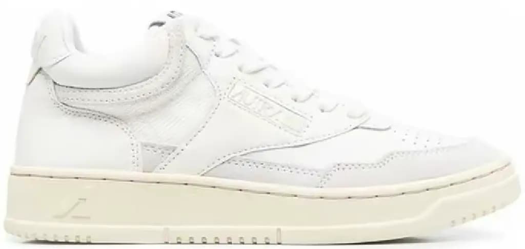 Giày Autry Open Mid Leather Suede 'White' AOMW-CE11