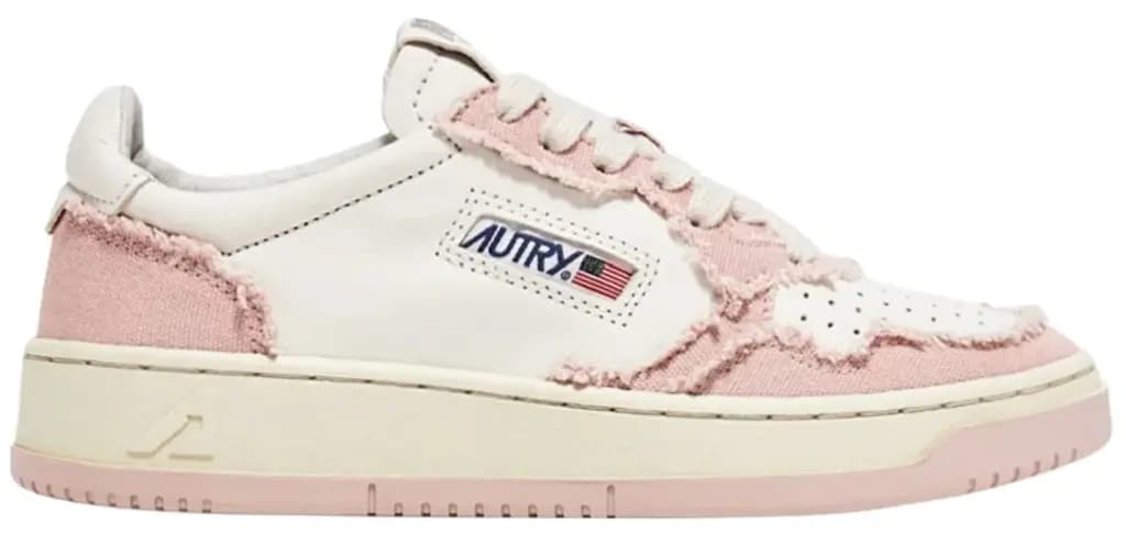 Giày Autry Medalist Low Leather Canvas 'Pink White' AULW-CB05
