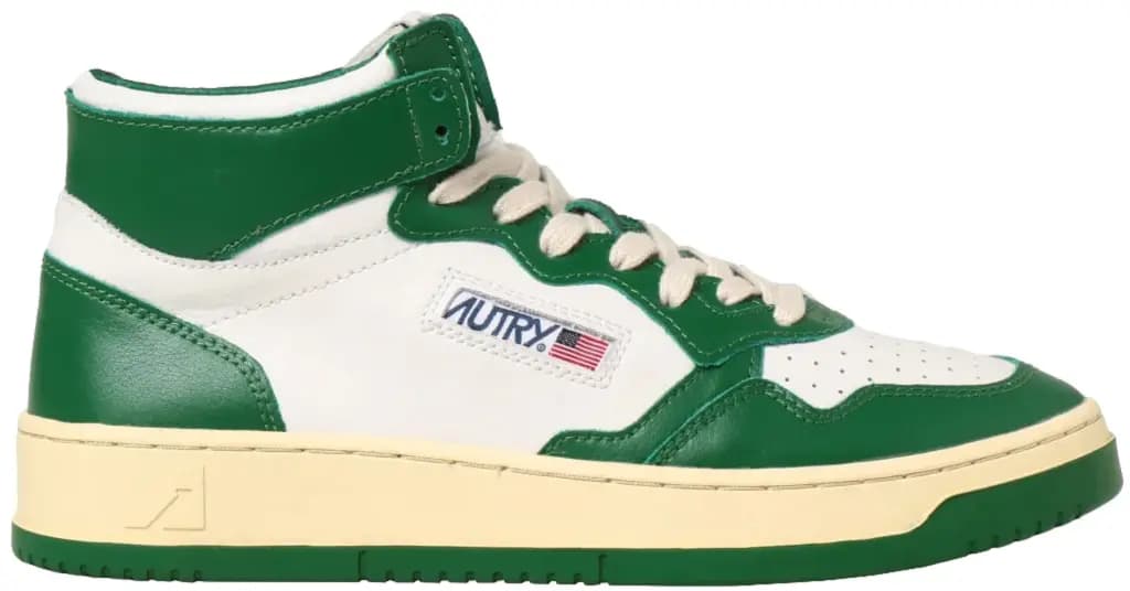 Giày Autry Medalist Mid Leather 'Green White' AUMM-WB03