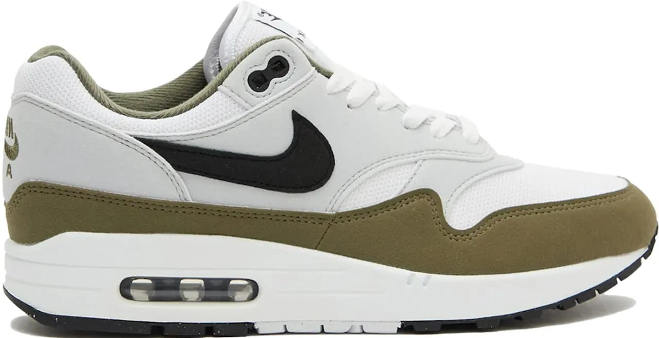 Giày Nike Air Max 1 'White Black Medium Olive' FD9082-102