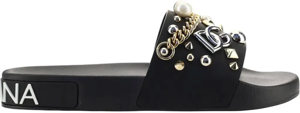 Dép Dolce &amp; Gabbana Stud Embellished 'Black' CS1990AY08280999