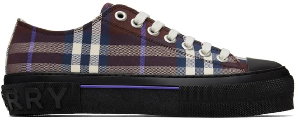 Giày Burberry Vintage Check Cotton 'Deep Maroon' 80576111