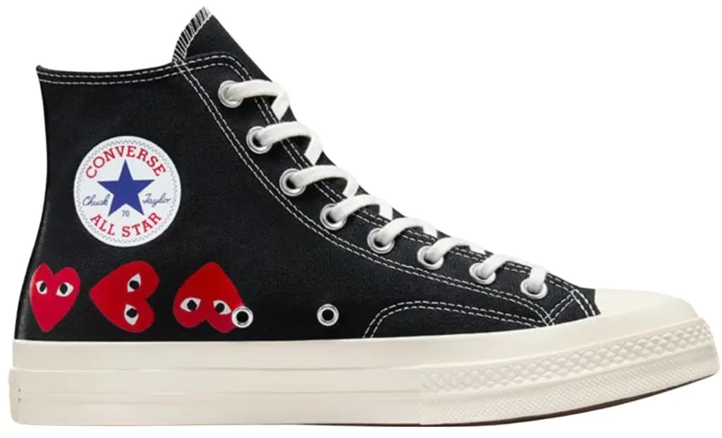 Giày Converse x Play Comme des Garçons Chuck 70 Hi 'Multi Heart Black' A08147C