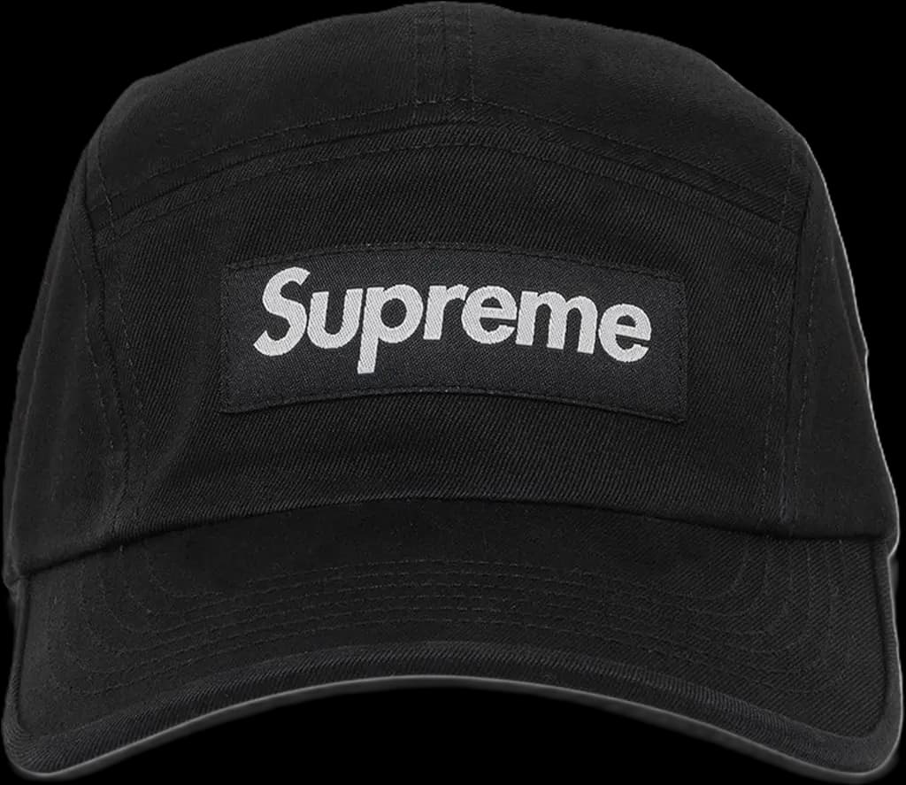 Mũ Supreme Washed Chino Twill Camp Cap 'Black'