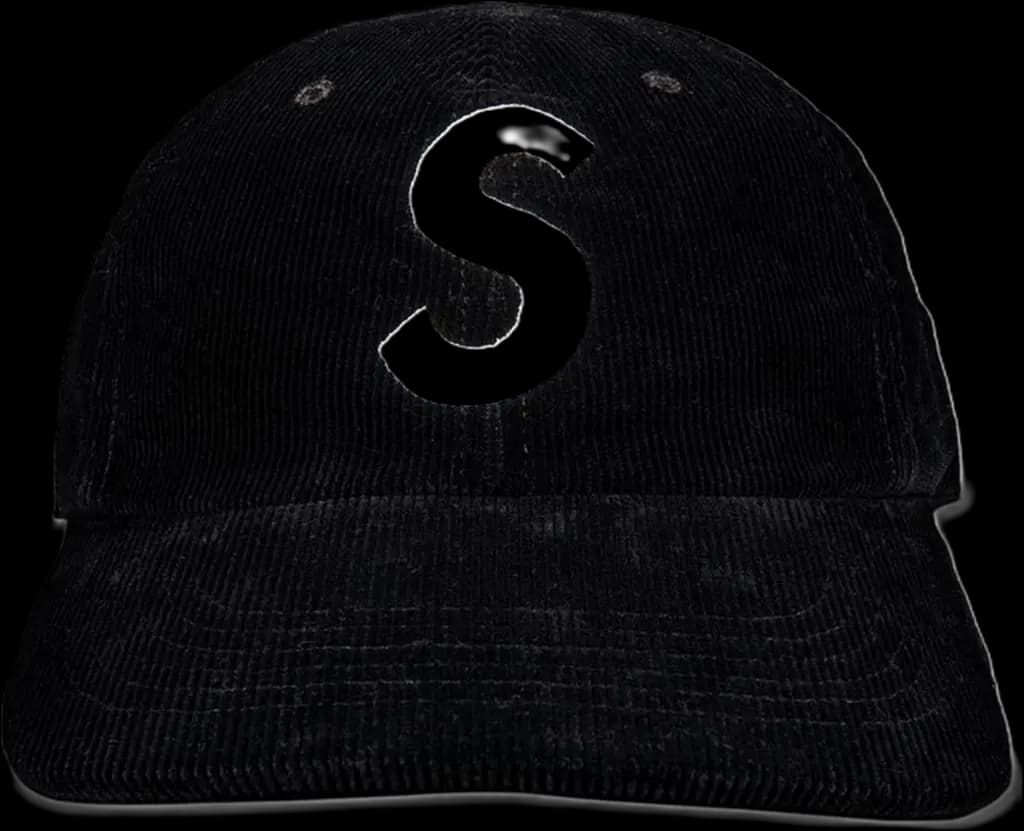 Mũ Supreme Corduroy S Logo 6-Panel 'Black'