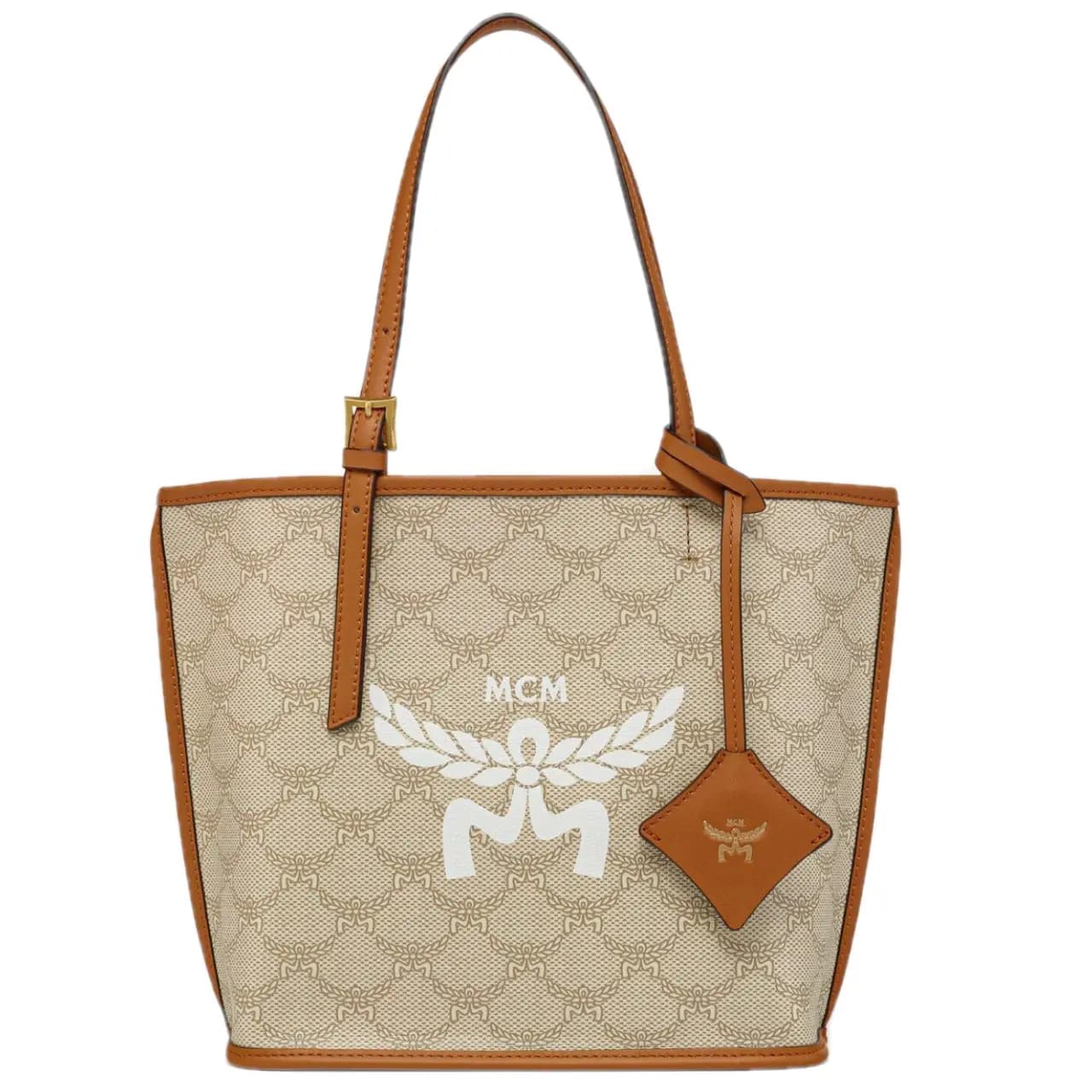Túi MCM Himmel Shopper in Lauretos 'Beige' MWPESAC02I9001