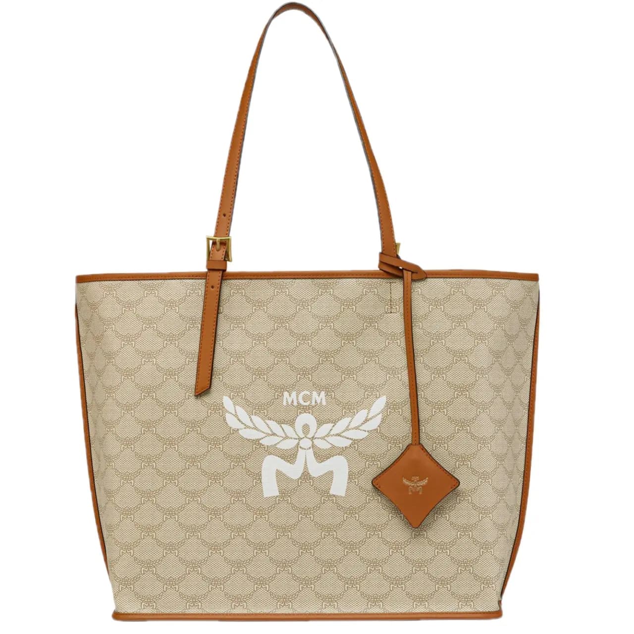 Túi MCM Himmel Shopper in Lauretos 'Beige' MWPESAC03I9001