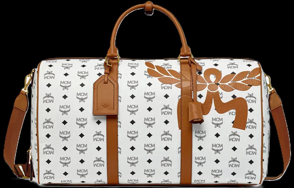 Túi MCM Ottomar Weekender Mega Laurel Visetos 'White' MMVESTT02WT001