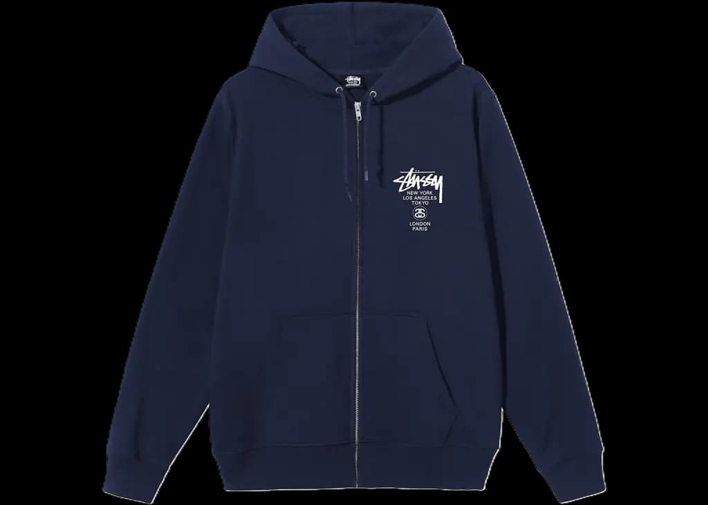 Áo Stussy World Tour Hoodie 'Navy'