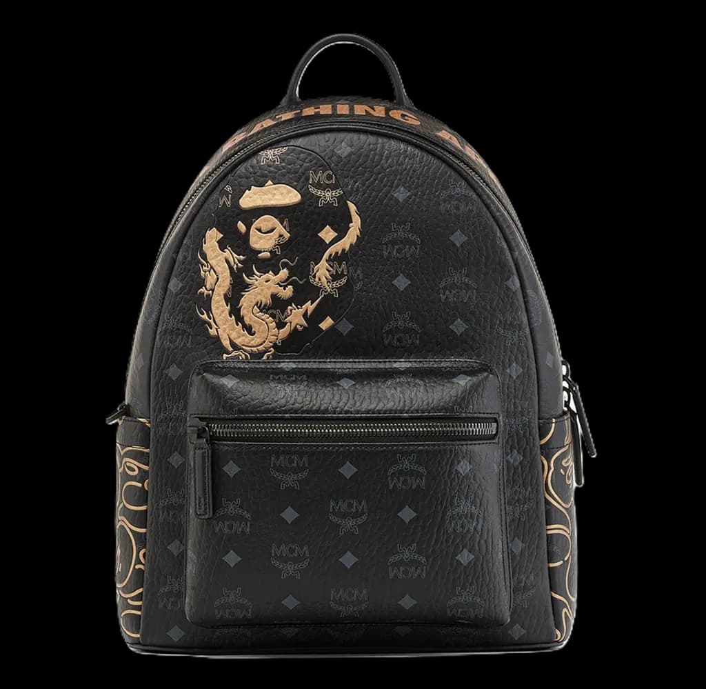 Balo MCM x Bape Stark LNY 'Black' MMKESVE05BK001