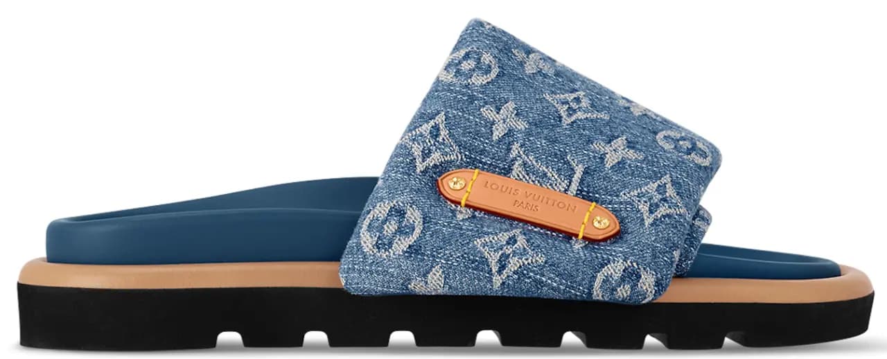 Dép Louis Vuitton Pool Pillow Flat Comfort Mules 'Blue' 1ACJVH