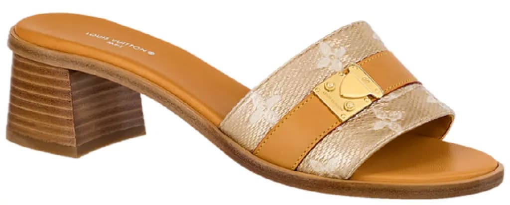 Dép Louis Vuitton Lock It Mules 'Gold' 1ABVE8