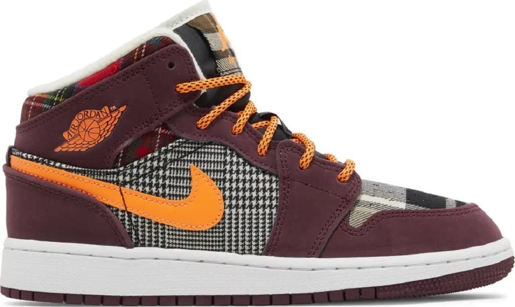 Giày Nike Air Jordan 1 Mid SE GS 'Plaid' FD5460-608