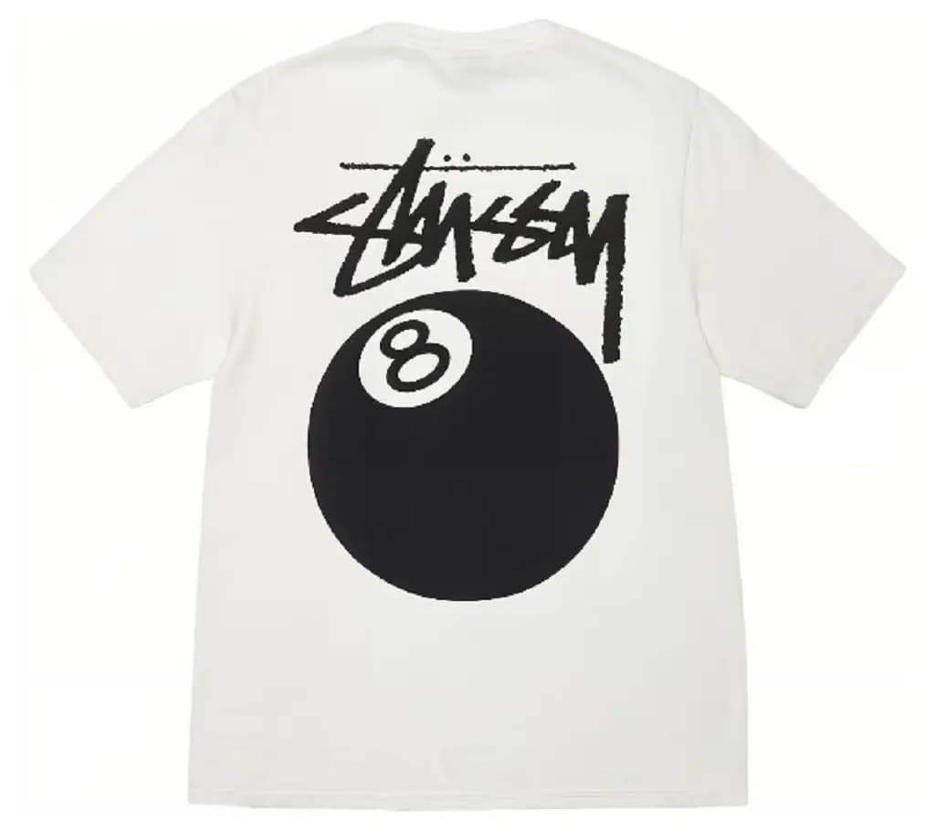 Áo Stussy 8 Ball Tee Pigment Dyed 'White'