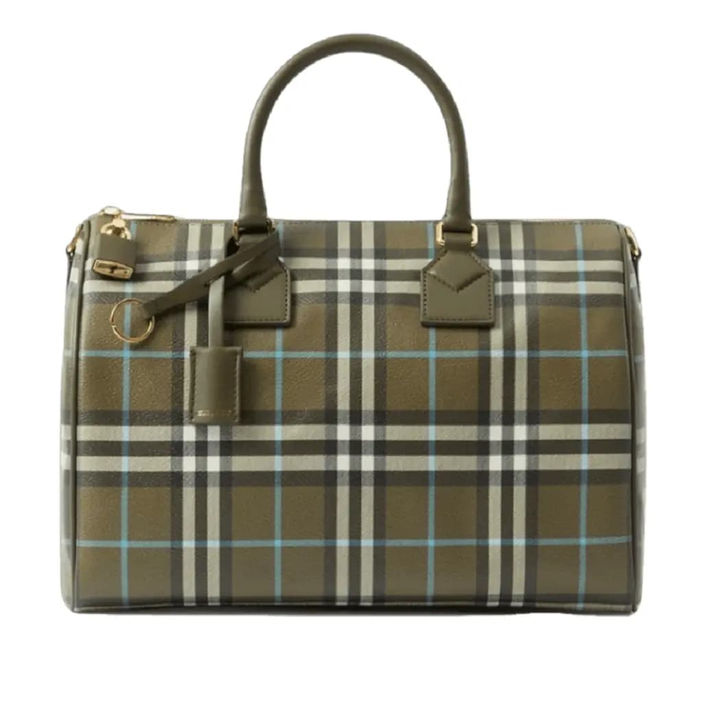 Túi Burberry Check Medium Bowling Bag 'Olive Green' 80745111