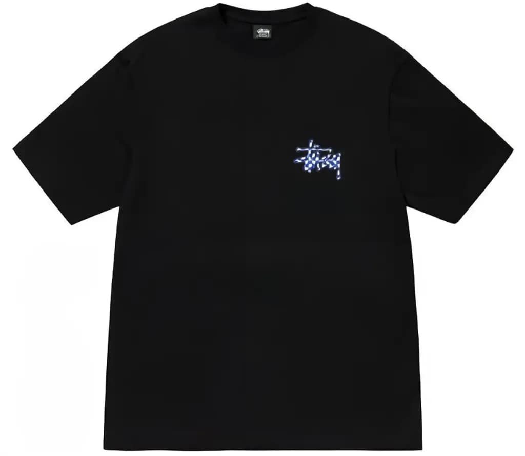 Áo Stussy Checker Stock Tee 'Black'