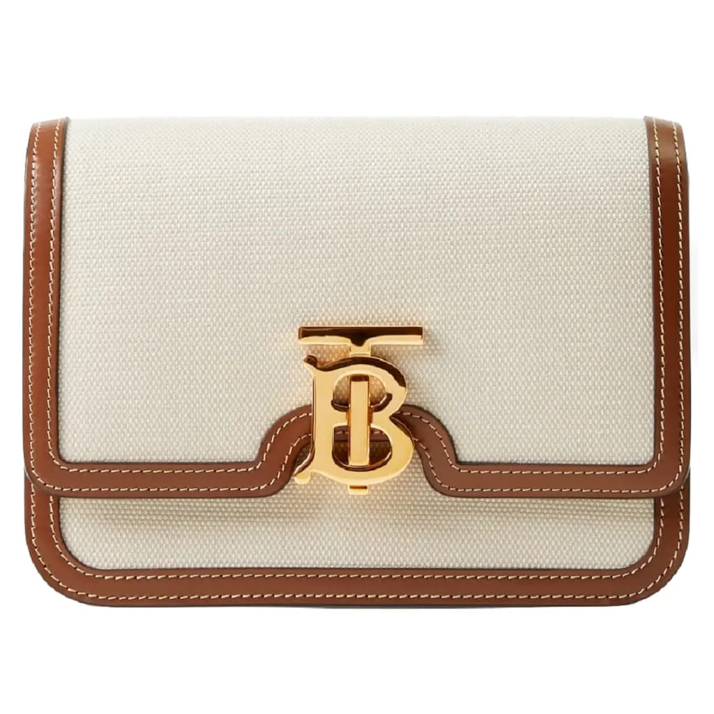 Túi Burberry Two-tone Canvas Mini Leather 'Beige' 8070574