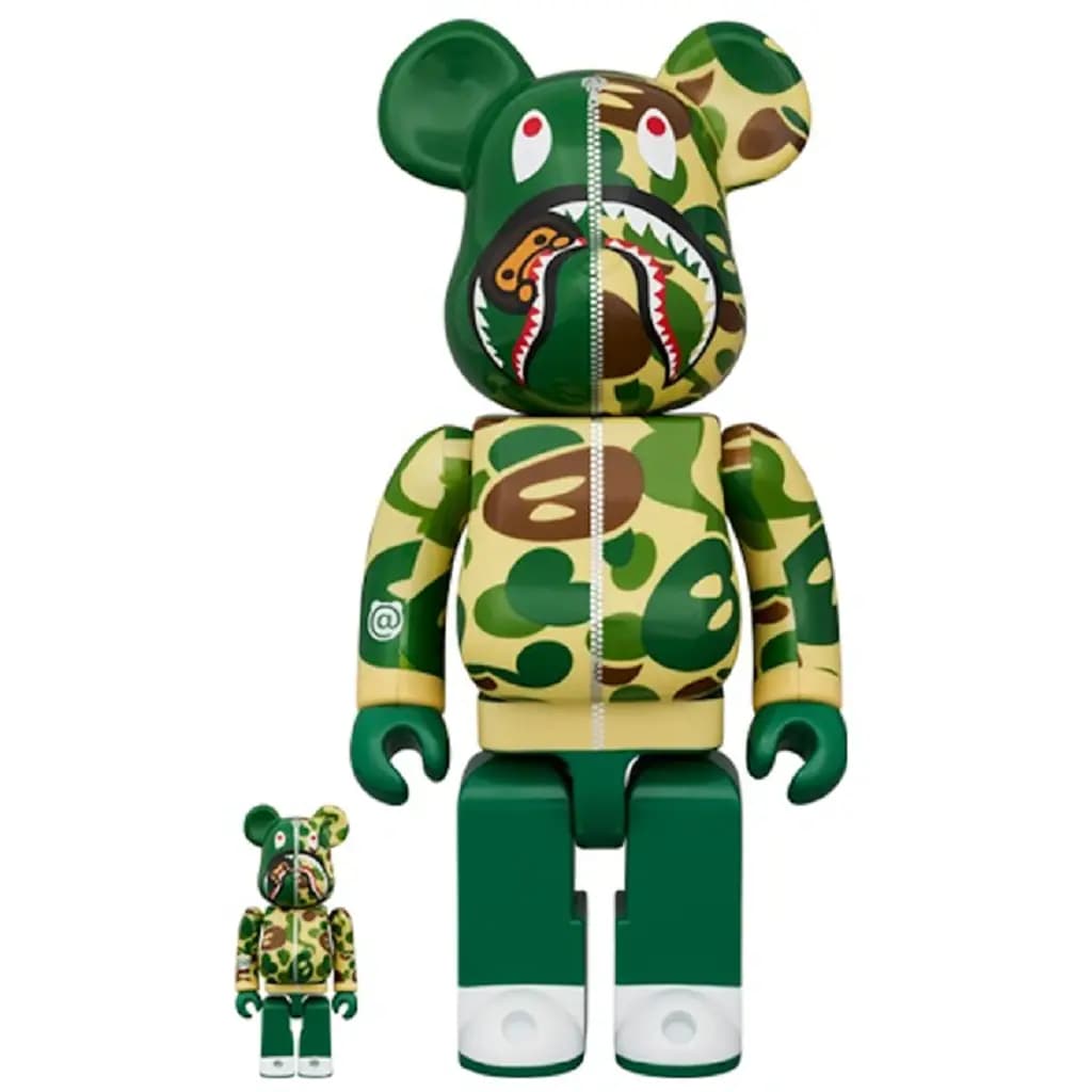 Mô Hình Bearbrick x BAPE Baby Milo(R) Camo Shark 'Green'