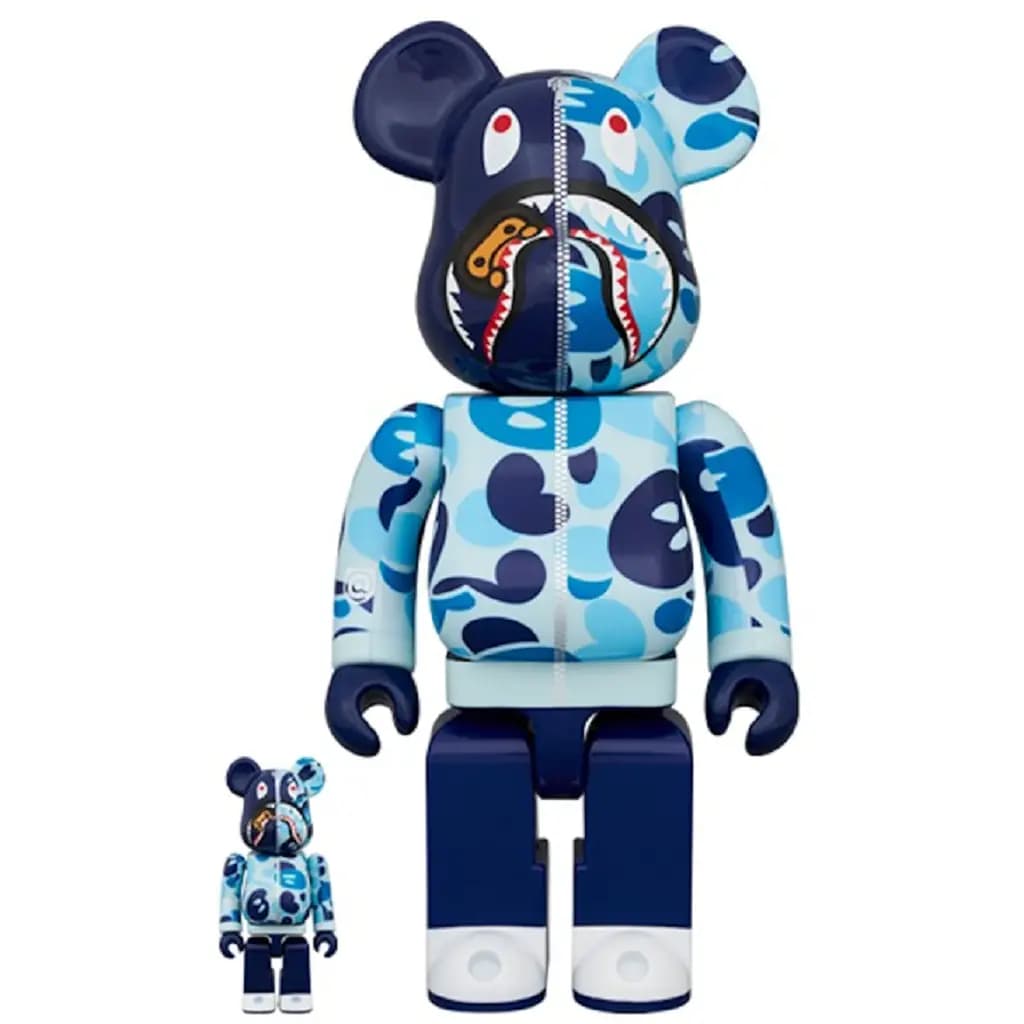 Mô Hình Bearbrick x BAPE Baby Milo(R) Camo Shark 'Blue'