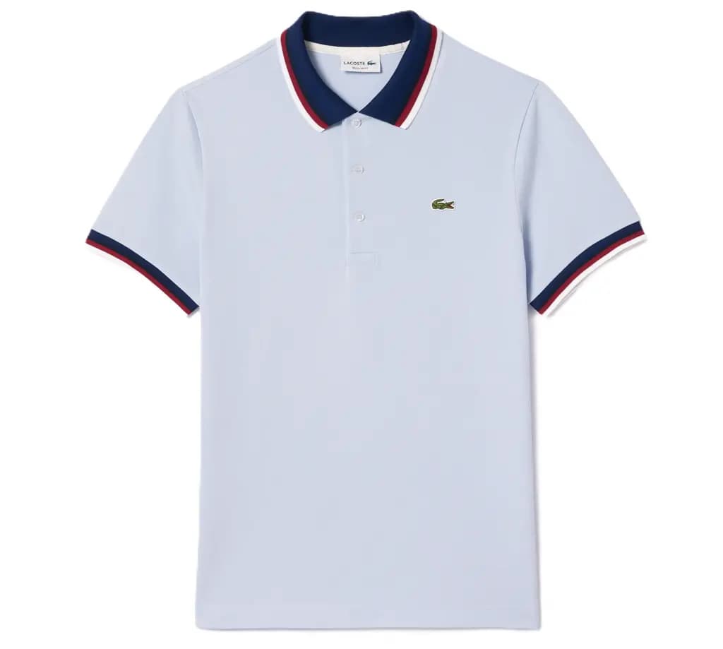 Áo Lacoste Regular Fit Contrast Collar Polo 'White Blue' PH3461-51-J2G