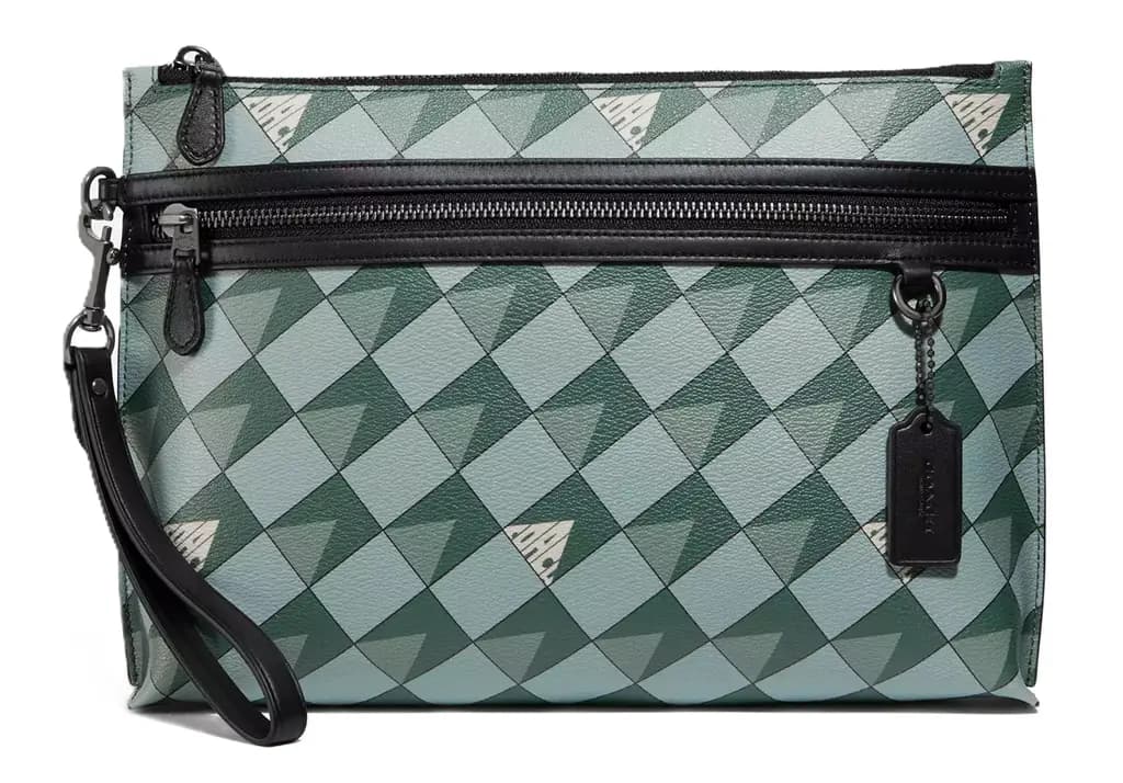 Túi Coach Carryall Pouch With Check Geo 'Green' 2747-QBTE
